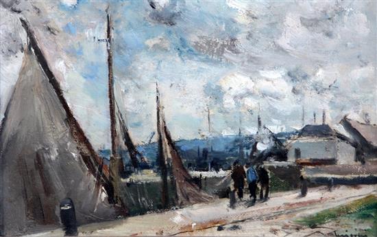 Ferdinand Jean Luigini (French, 1870-1943) Les Reiles à Honfleur, 8 x 12.5in.